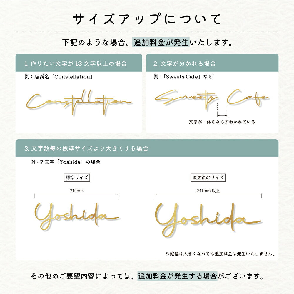 Uchinocoコラボ ステンレス切文字 UCS-SK-0